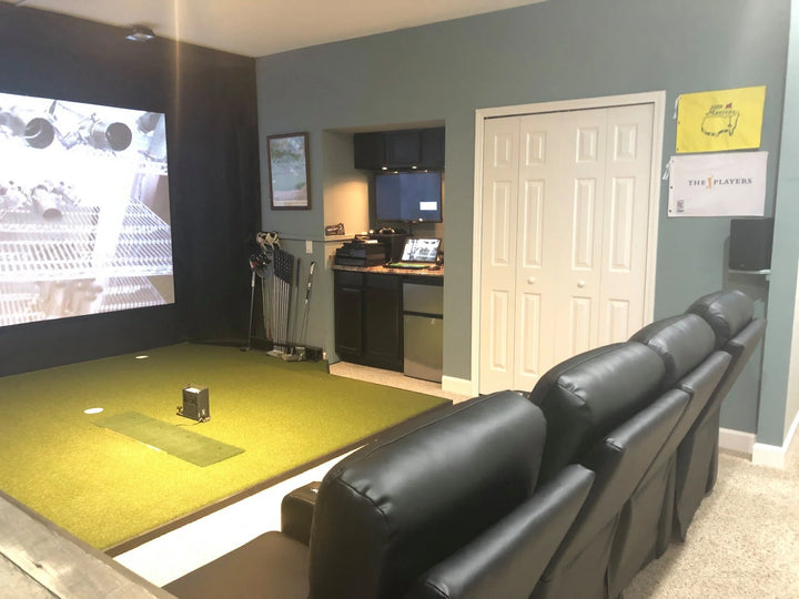 Man Cave Golf Simulator Room 1: in a sim bay