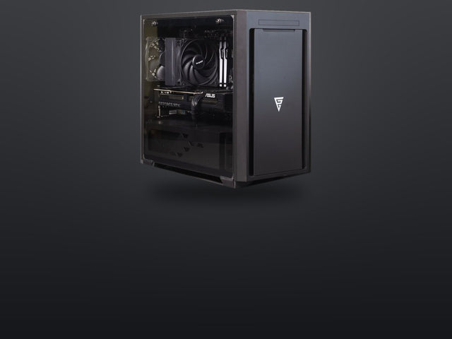RoS golf simulator PC with a tempered glass side panel