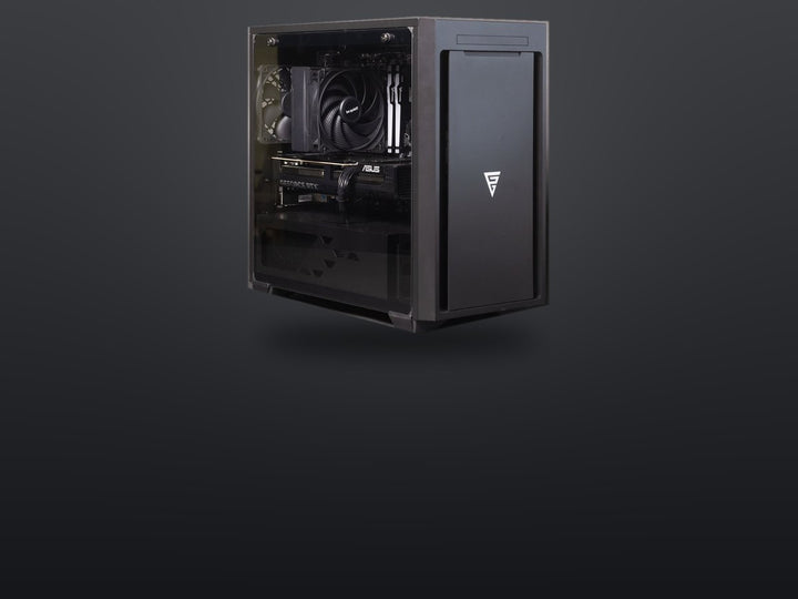 RoS golf simulator PC with a tempered glass side panel
