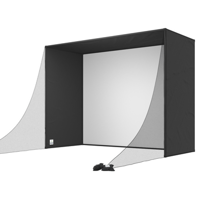 SwingBay Golf Simulator Screen & Enclosure : in a SwingBay enclosure, in a sim bay