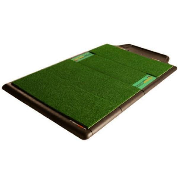 TrueStrike Single Golf Hitting Mat : with hitting mat, during a hit